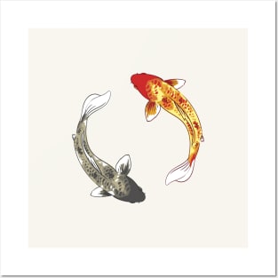 Koi Fish Yin Yang Posters and Art